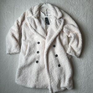 Blank NYC Cream Teddy Sherpa Coat
